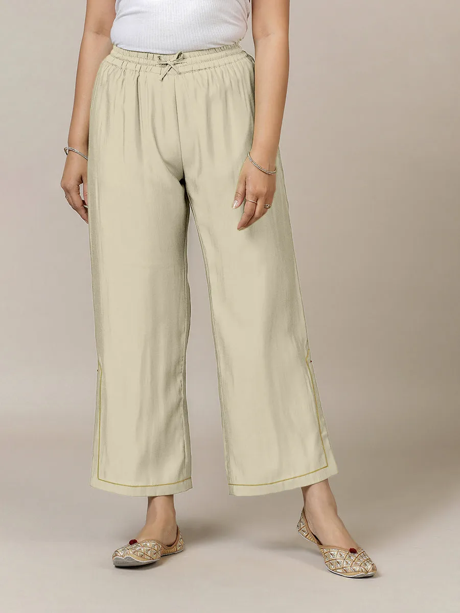 Saba x Rozaana | Ivory Cotton Silk Pants