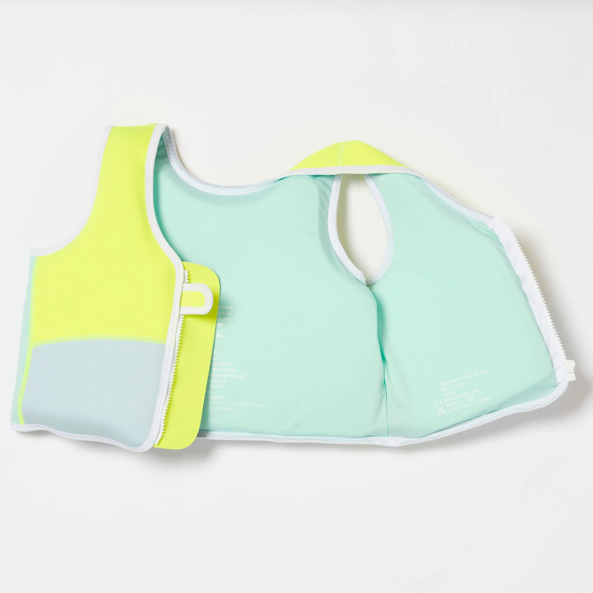 Swim Vest 3-6 | Salty the Shark Aqua Neon Yellow