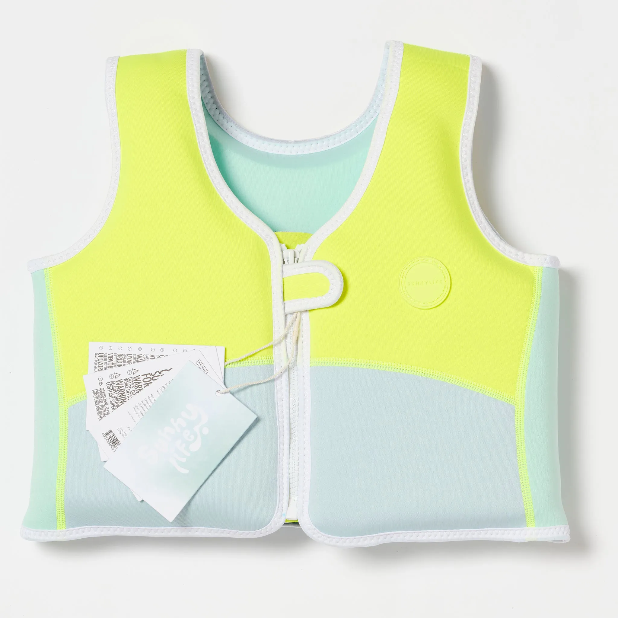 Swim Vest 3-6 | Salty the Shark Aqua Neon Yellow