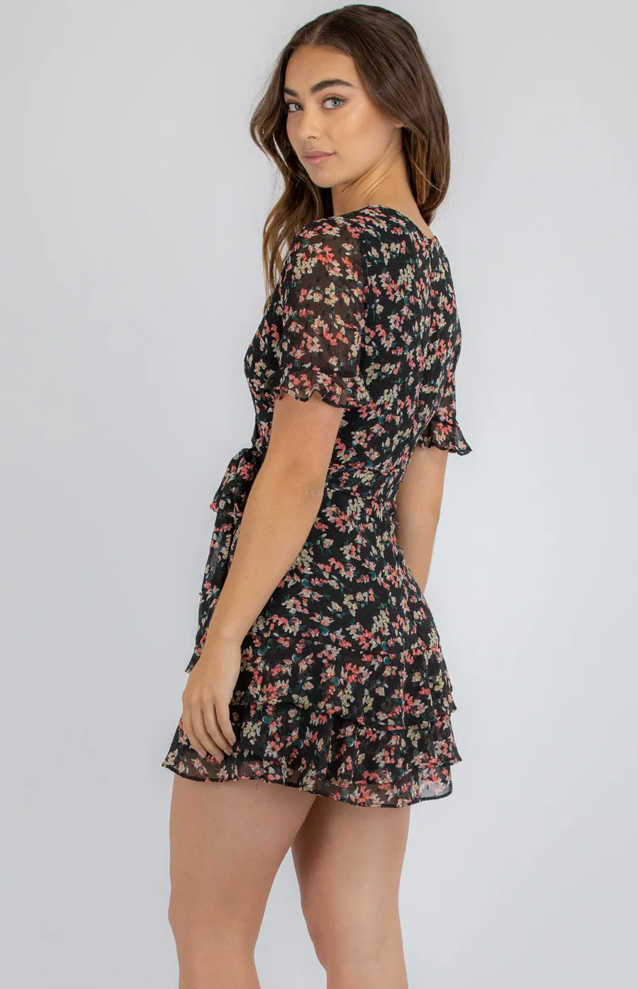 Textured Floral Dress With Frill Details perfect for Summer