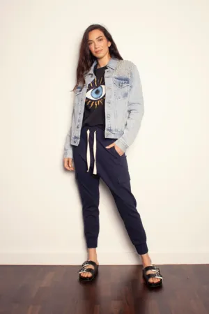 The Others - The Studded Denim Jacket - Mid Blue