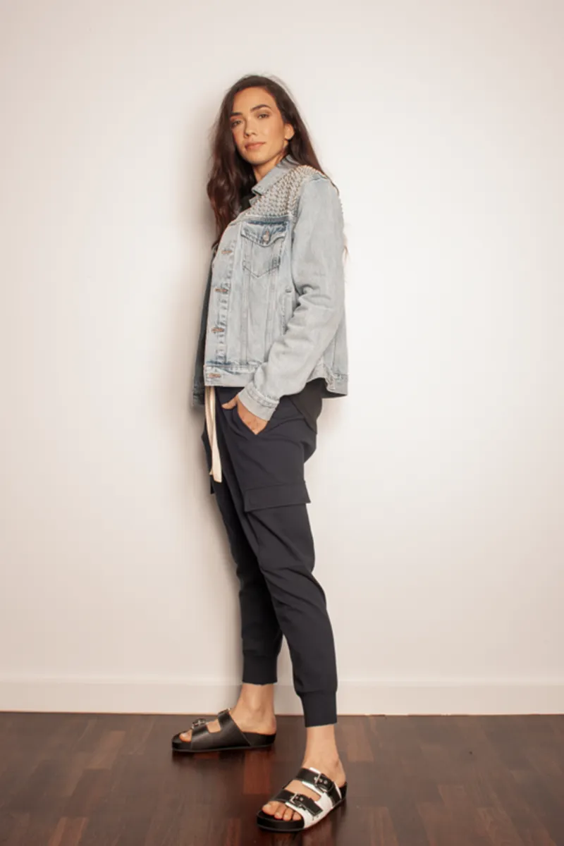 The Others - The Studded Denim Jacket - Mid Blue