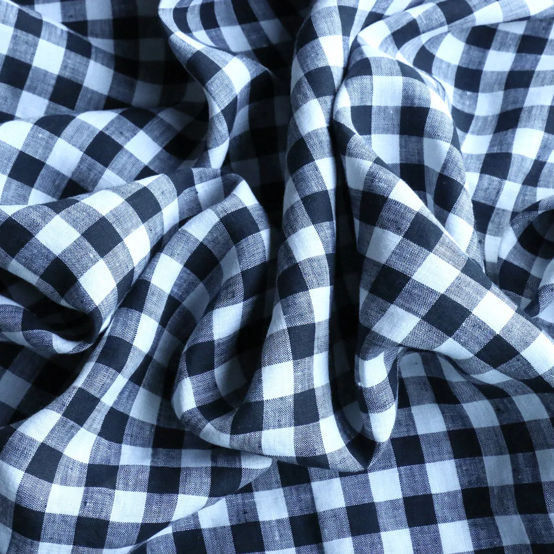 Uma Check Navy - Gingham Linen