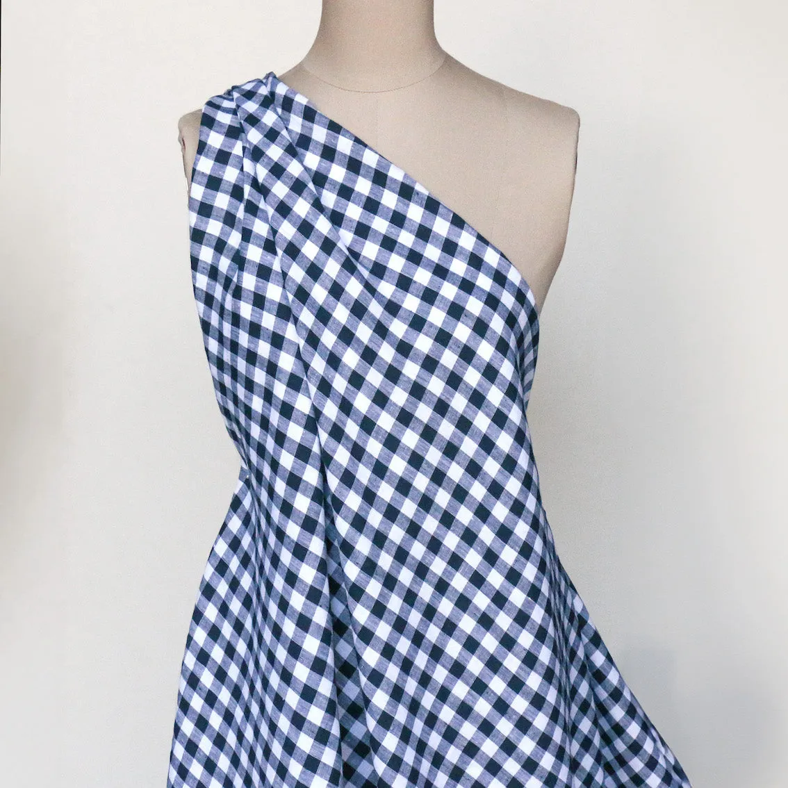 Uma Check Navy - Gingham Linen