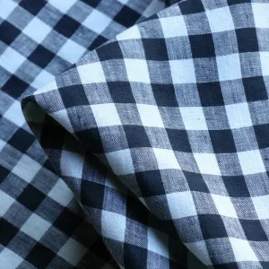 Uma Check Navy - Gingham Linen