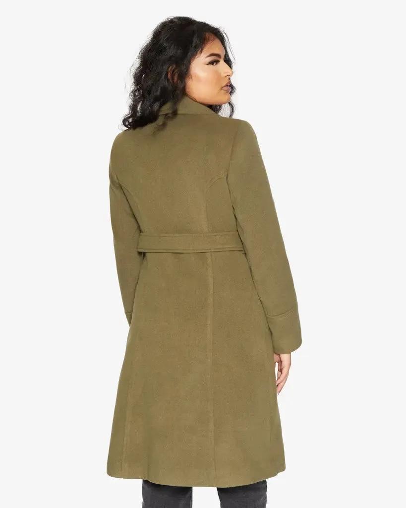 Waterfall Lapel Double Breasted Duster Coat