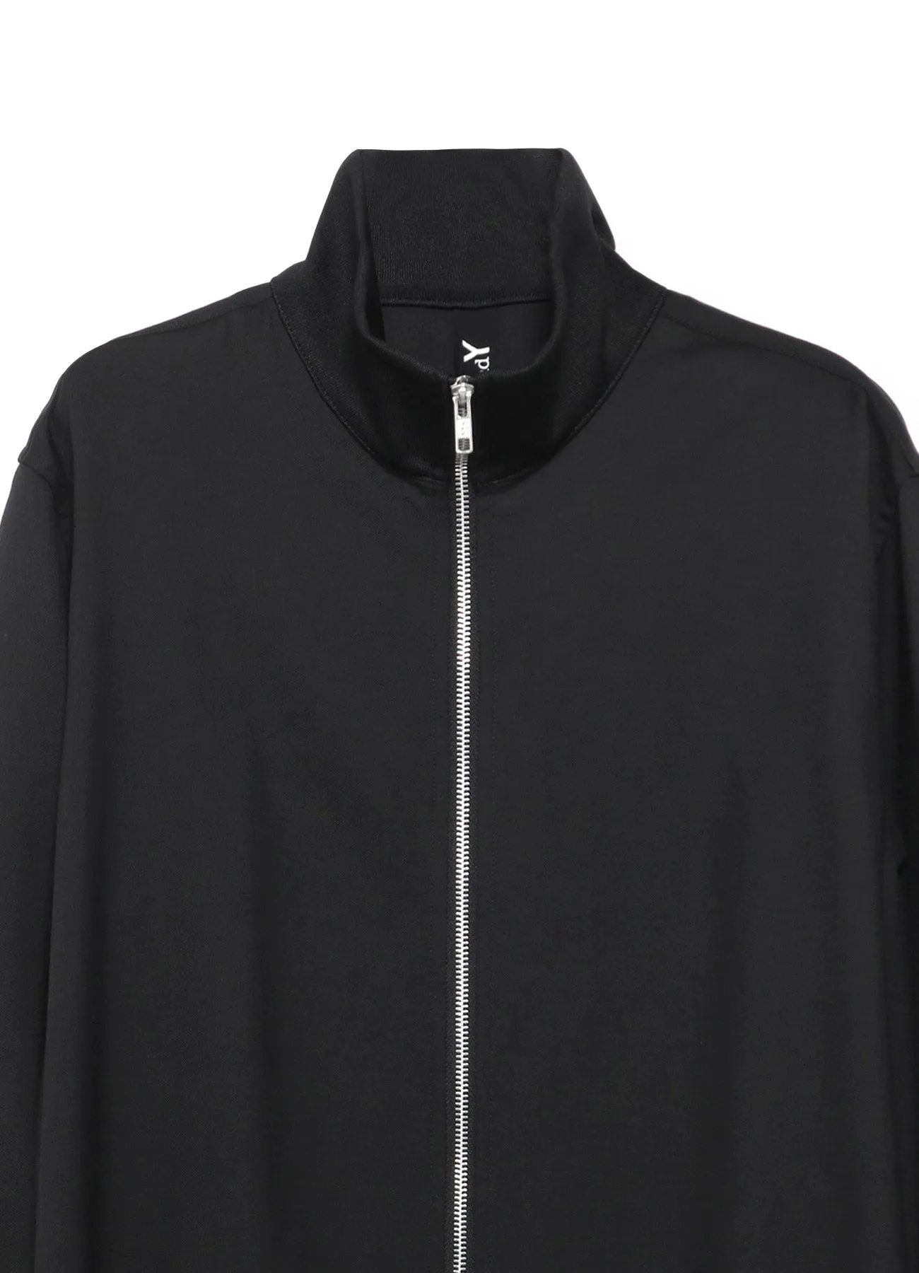 WOOL/POLYESTER GABARDINE ZIP-UP STANDING COLLAR LONG SHIRT