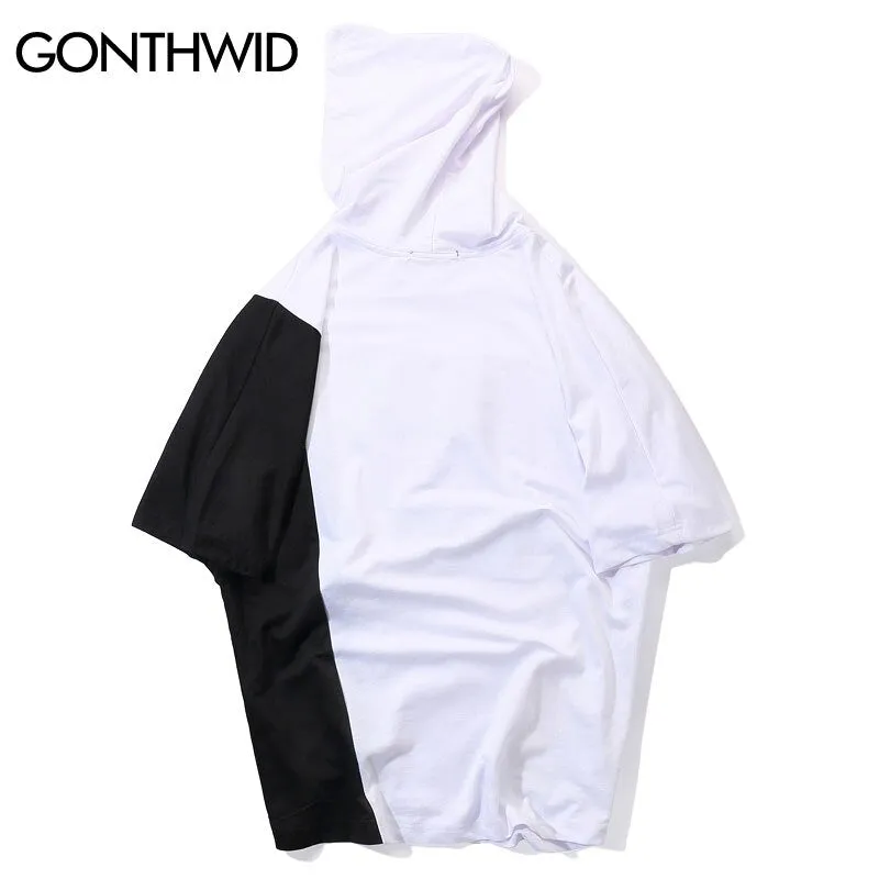 Zipper Color Block Patchwork Hoodies